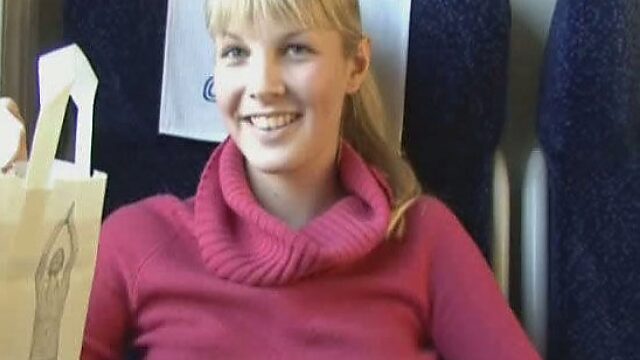 Lusty Czech chick Veronica gives deepthroat blowjob in the train
