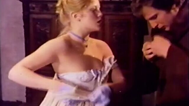 Slutty vintage blonde actress gets her wet juicy pussy licked by man