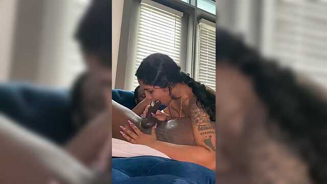 Indian beauty licks the balls and cums with BBC inside - Amateur Porn