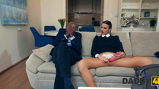 Lusty Busty Tall Wednesday Hankers For BBC Of Her BF's Stepdad & Tempts the Old Man To Fuck Her