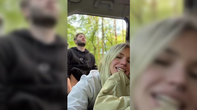 Perv German couple have wild fuck in woods