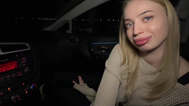 She paid for his ride with her tight pussy