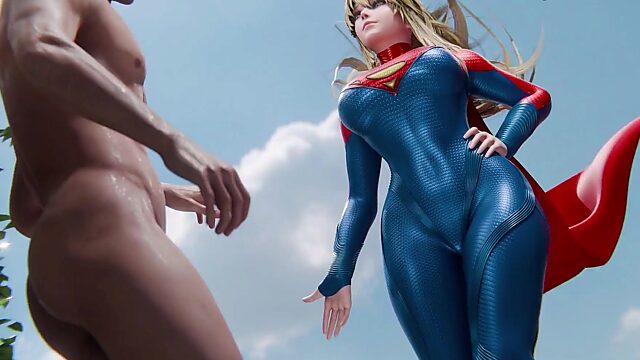 3D Porn: Sexy Busty Wide-hipped Blonde Super-girls Please Naked Guys With Super Thighjob & Footjob