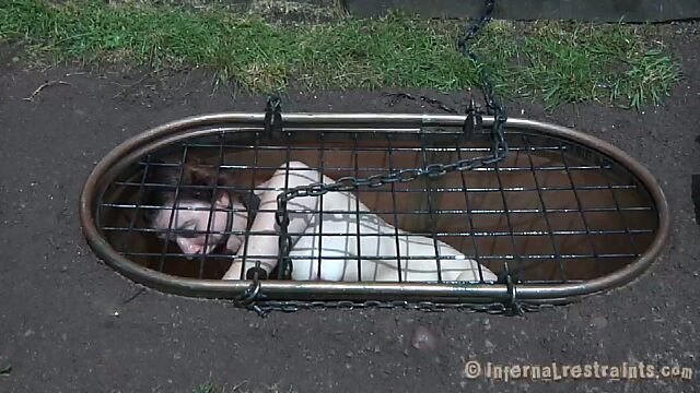 Maggie Mead is in the cage hole filled with mud till top