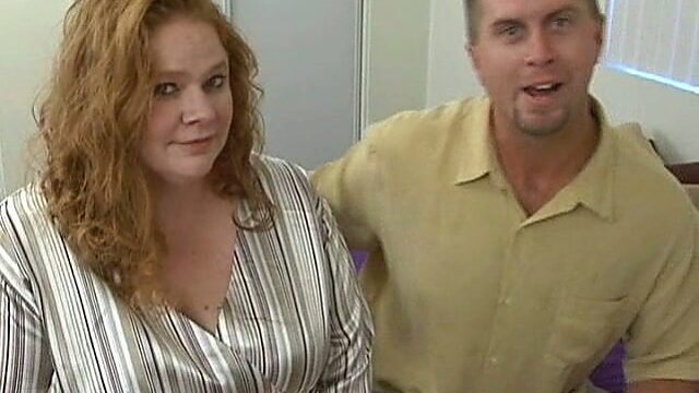 Red head mom Red Roze gets her huge boobs squeezed and suckled